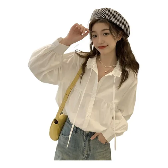 Camisa/ropa Exterior De Manga Larga Con Cordones
