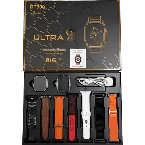 Reloj Inteligente Dt900 Combo Smartwatch Big 2.06 7 En 1
