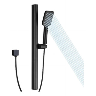 Chuveiro De Mão Subeixi Matte Black Com Barra Deslizante, De Chuveiro De Mão Subeixi Matte Black Com Barra Deslizante, De