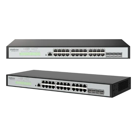 Switch 24 Portas Gigabit Sg 2404d Mr L2+ Preto Intelbras
