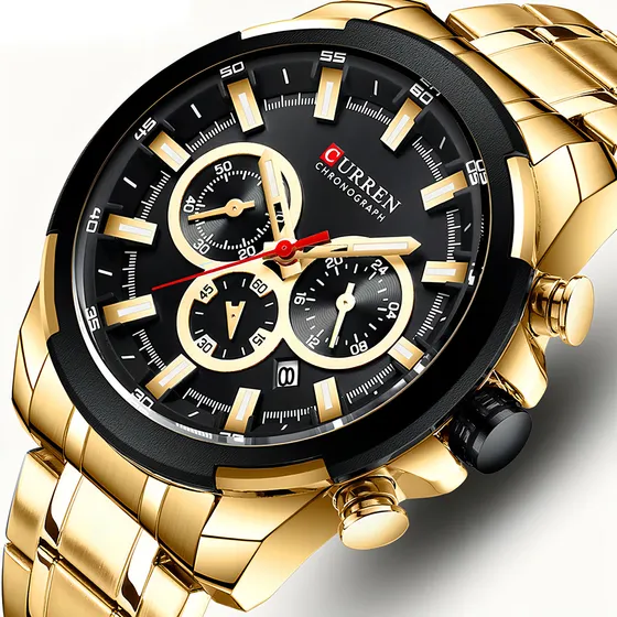 Reloj Curren Original Tendencia Caballero 8361 Color de la correa Dorado