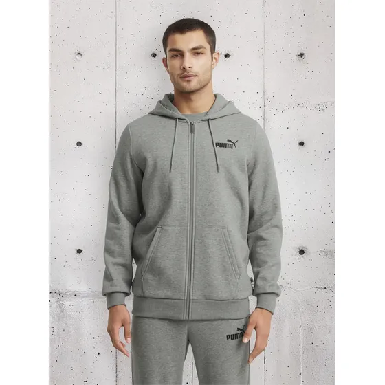 Campera Puma Hombre Ess Small Logo Fz Hoodie Fl Gris - Menpi