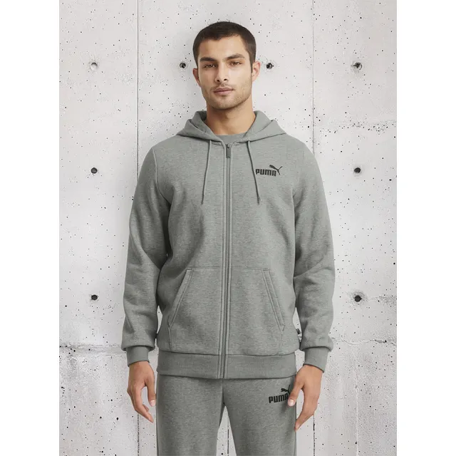 Campera Puma Hombre Ess Small Logo Fz Hoodie Fl Gris - Menpi