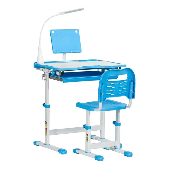 Pupitre Set Mesa Y Silla Para Niños Luz Led Porta Tablet