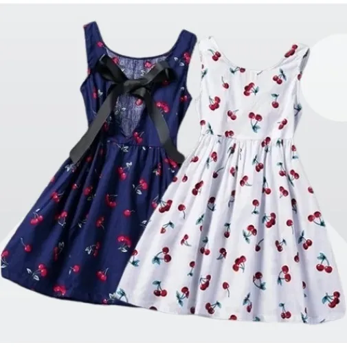Conjunto De Bebe Nina Vestido De Cerezas.