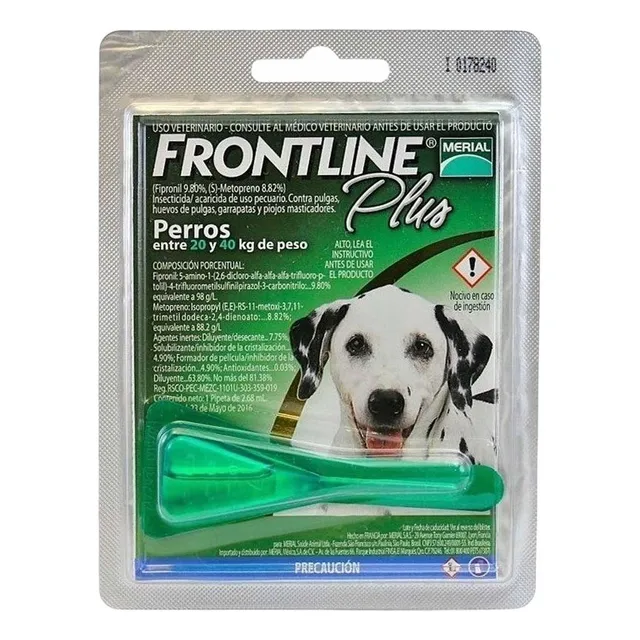 Pipeta Antipulgas Perros Grandes Frontline Plus 20 A 40kg