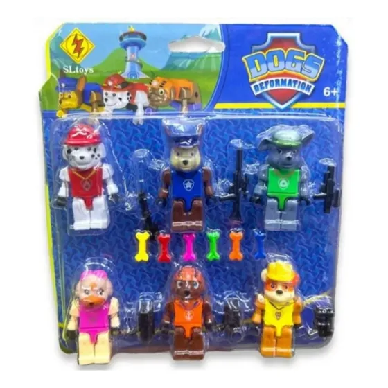 Set 6 Mini Figuras Paw Patrol Zombies Sonic Varios Diseños