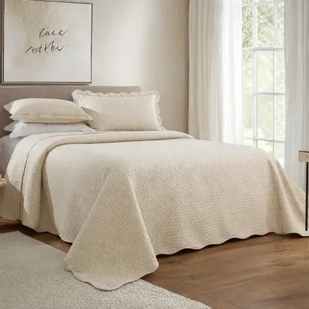 Colcha Cobre Leito Casal Com Porta Travesseiro / Almofada