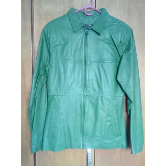 Chaqueta De Puro Cuero, Color Verde Manzana. Nueva.