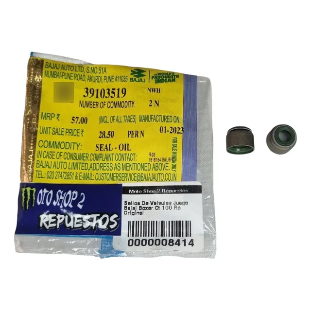 Sellos De Válvulas Juego Bajaj Boxer Ct 100 Original