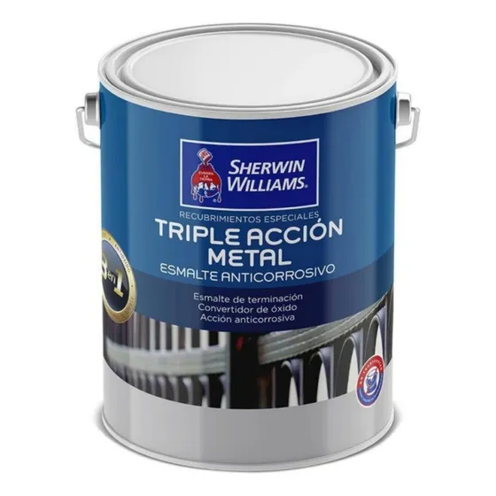Triple Acción Metal Sherwin Williams Galón Acabado Semibrillo Color Negro