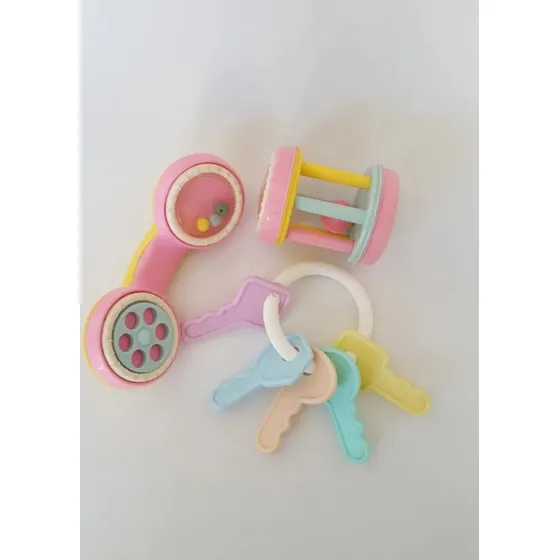 Juguetes Sonajeros En Tonos Pastel, Usados