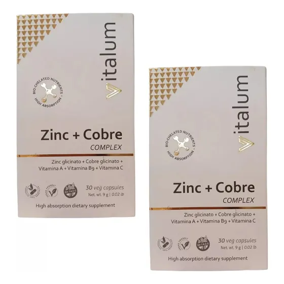 Zinc + Cobre Complex Vitalum Hgl S/tacc Vegano Pack 2  60cap