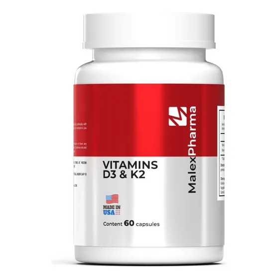 Vitaminas D3 + K2 5000iu/80 Mcg - 60 Capsulas | Malex Pharma