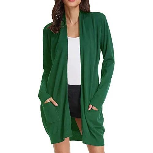 Bolsillos De Kimono Cardigan De Manga Larga Para Nb9ny