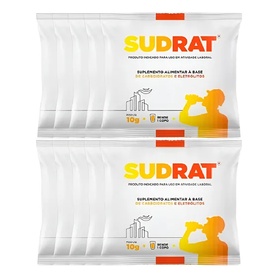 100 Unid Repositor Isotônico Em Pó Sudrat 10g Hidratação