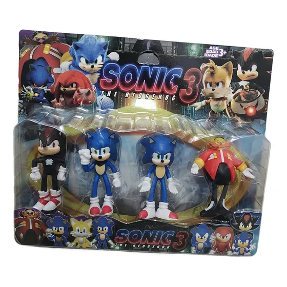 Muñecos Sonic Flexibles Blíster X 4 Personajes The Hedgehog