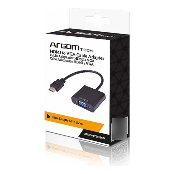 Convertidor Adaptador Cable Hdmi A Vga Argom Pc Laptop Cpu