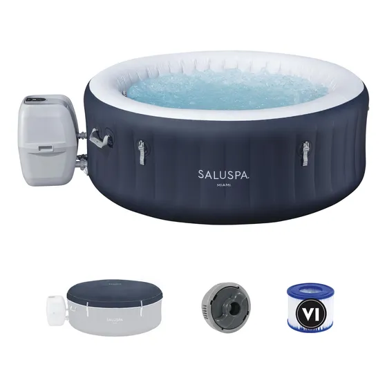 Jacuzzi Spa Inflable Bestway Sauna 4 Personas Hidromasaje Color Negro 110v