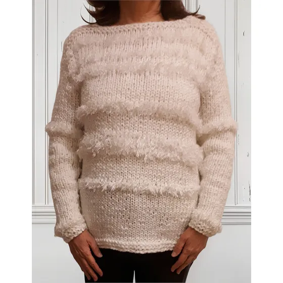 Sweater Tejido A Mano Artesanal Pulover Lana Mujer