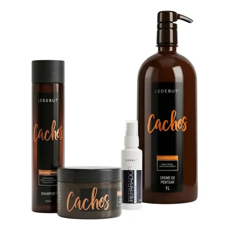 Kit Cachos Creme, Shampoo, Mask E Reparador De Pontas