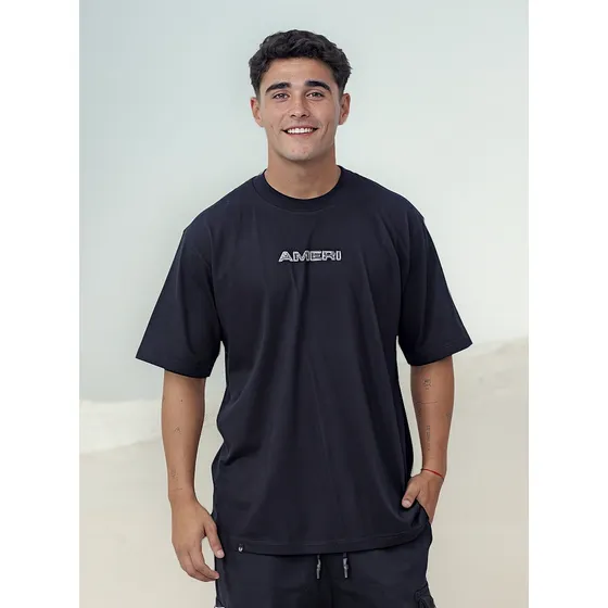 Remera De Algodon Ameri Doble Estampa Marca Vulkano