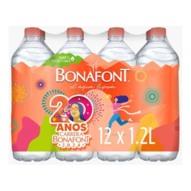 Agua Natural Bonafont 12 Pzas De 1.2 L C/u