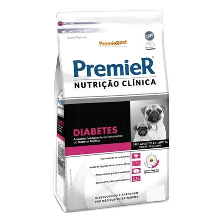 Ração Premier Nutrição Clínica Diabetes Cães Adultos E Filhotes Pequeno Porte 10,1kg