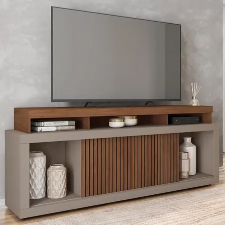 Bancada Rack Para Tv Até 70 Polegadas Sun Marrom Caemmun Marrom