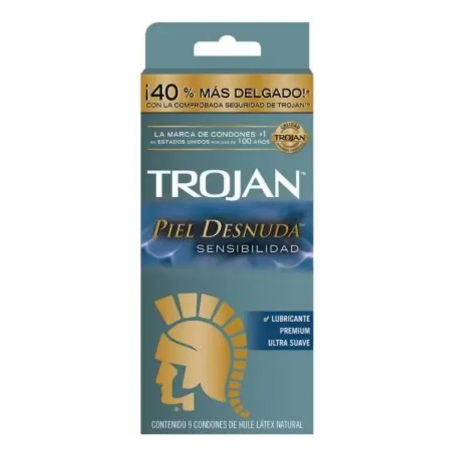 Condones Trojan Piel Desnuda 9 Unidades Ultradelgados