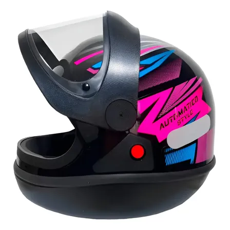 Capacete Ebf Style Automatico Urbano Viseira Clara Inmetro Preto/rosa Style Brilho 58