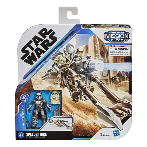 Figura The Mandalorian & Baby Yoda & Speeder Bike - Hasbro