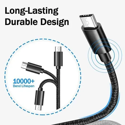 Cable Micro Usb 3 Cargador Telefono Android Extra Largo