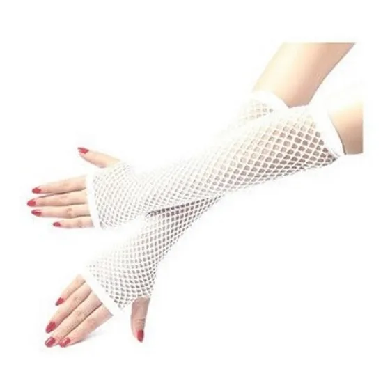 Guantes Largos De Malla Blanco Talla Unica Adulto