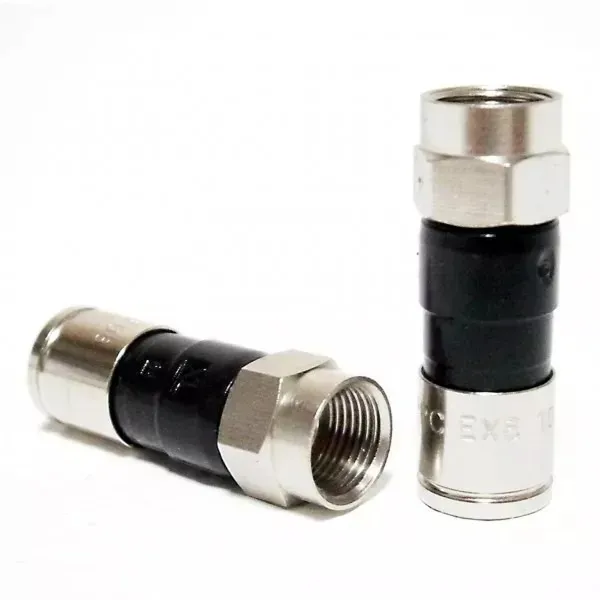 Pack X 50 Ficha Conector Cable Coaxil Rg6 Compresion.anri Tv
