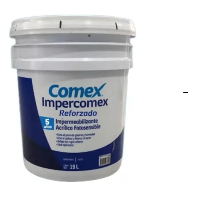 Impermeabilizante Comex Reforzado 5 Años Cubeta 19l Acabado Mate Color Terracota