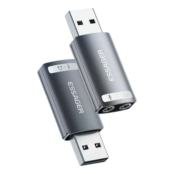 Adaptador Placa De Som Usb P2 Macbook Pc Not Ps4 Fone Mic