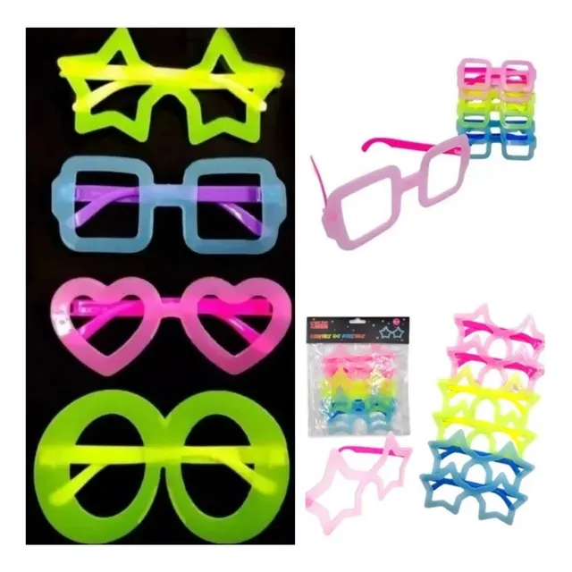 Lentes Con Formas Fluo !!  10 Unidades