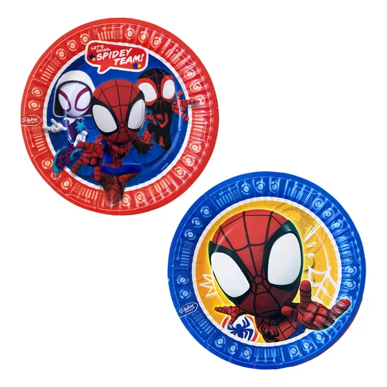 Platos Cumpleaños Spidey Spiderman X 6 Cotillón Activarte