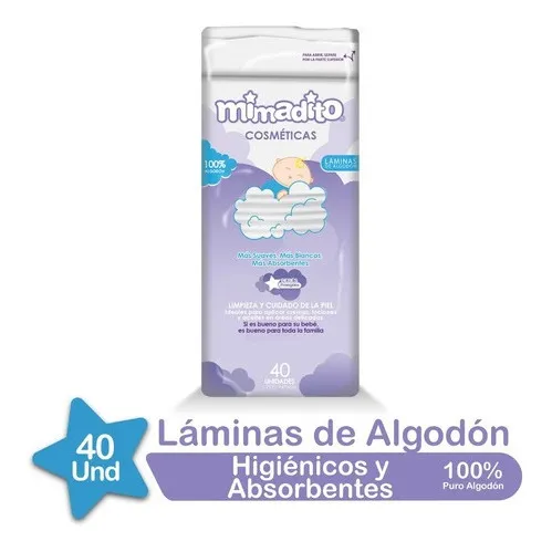 Láminas De Algodón Mimadito 40 Unidades