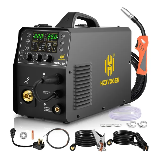 Soldadora inverter 6 EN 1 MIG aluminio MIG sin gas/sin gas MMA Tig Acero inoxidable Aluminio Cobre Acero al carbono Hierro Chapa galvanizada 230A 0,6-1,0mm 5kg Función cooperativa Pulso único
