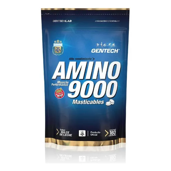 Amino 9000 Gentech 160 Tab Aminoácidos Masticables Sin Tacc