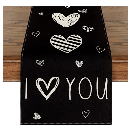 Artoid Mode Camino Mesa Negro Texto Ingl  I Love You  Para X