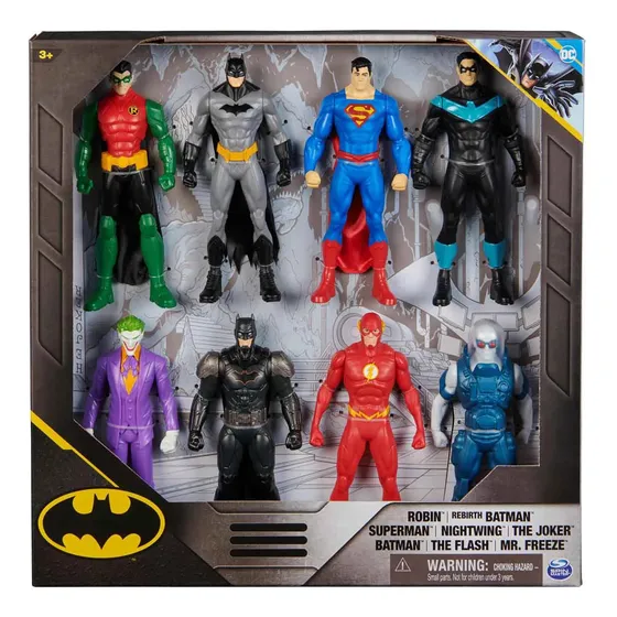 Kit 8 Bonecos Dc Herois E Vilões 15cm Sunny