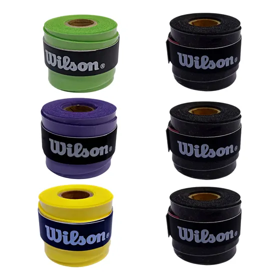 Pack X 6 Unidades Wilson Ultra Wrap Overgrip Comfort Color Negro Verde Amarillo Violeta Cubregrip Tenis Padel Multicolor Cubre Grip Sobregrip Muy Adherente Duradero
