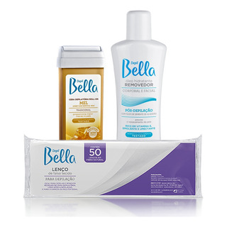 Depil Bella Cera Roll-on Mel + Removedor Algodão + 50 Folhas Depil Bella Cera Roll-on Mel + Removedor Algodão + 50 Folhas