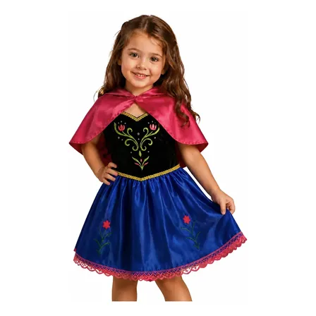 Fantasia Vestido Infantil Frozen Princesa Anna De Arendelle