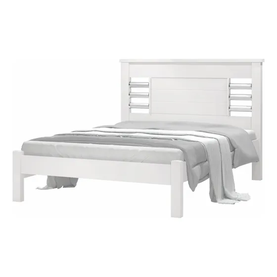 Cama Casal Raissa J&a Móveis Branco Cor Branco
