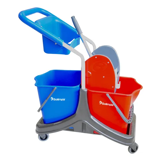 Conjunto Balde Espremedor Mop Úmido 50 Litros Bralimpia