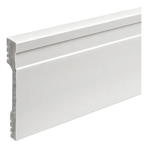 Zócalo Line Eps Pvc Blanco 10cm X 10mm X 2.4m Antihumedad